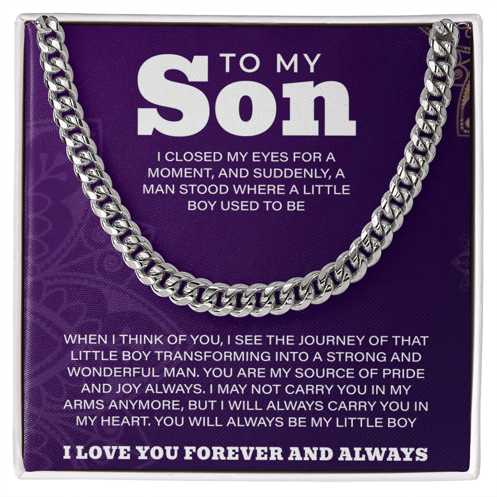 To My Son Necklace, Mother to Son Necklace, Son Necklace From Mom, Luxury Jewelry Gifts For My Son, Necklace Makes Unique Christmas, Graduation, Birthday Gifts For Son, Cuban Chain Gift For Men - Beauty Belliss